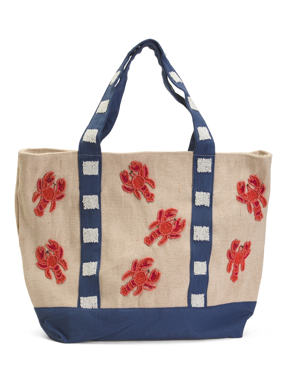 Sol and Mer  Embroidered Crab Tote Bag